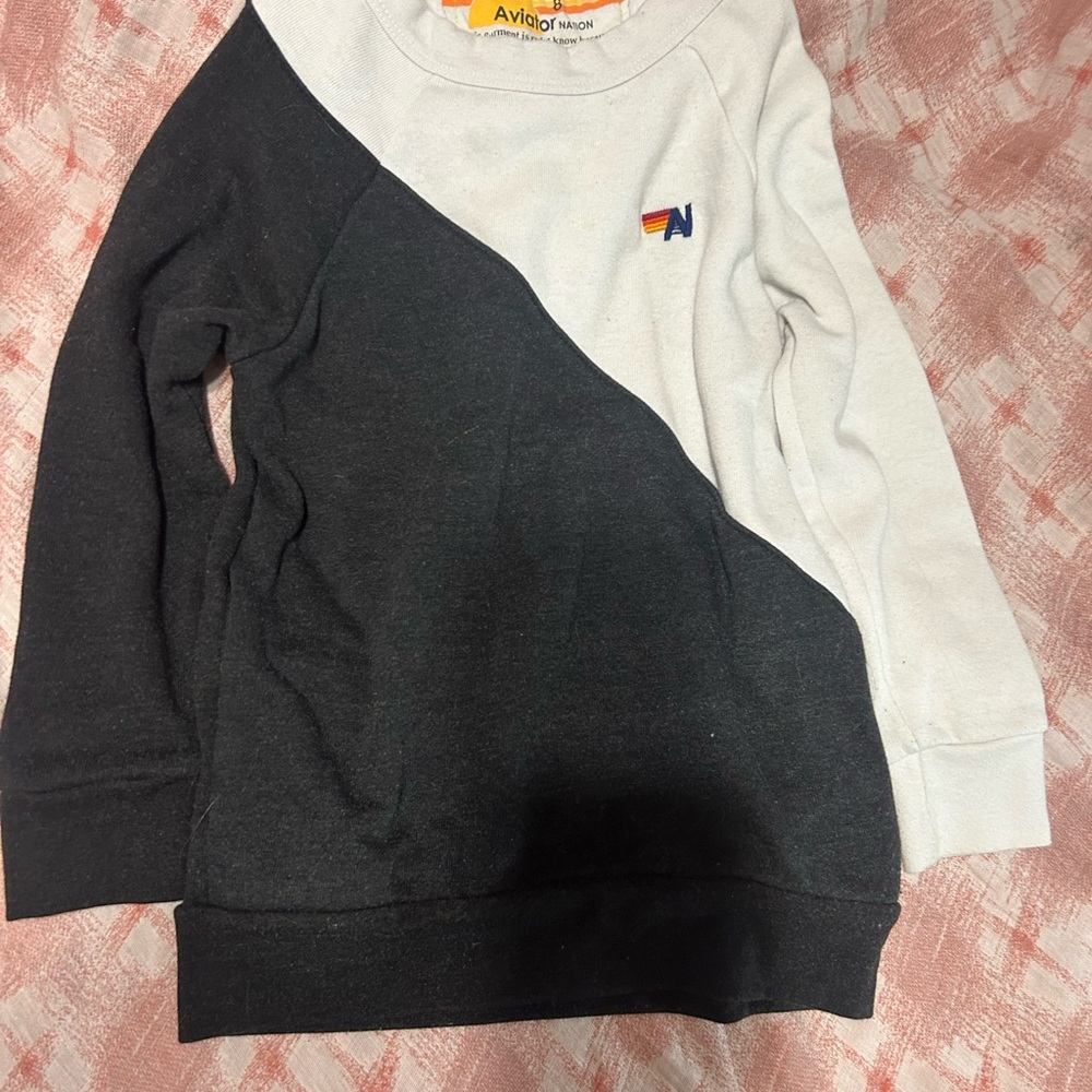 Aviator Nation Black and White Kids Sweatshirt